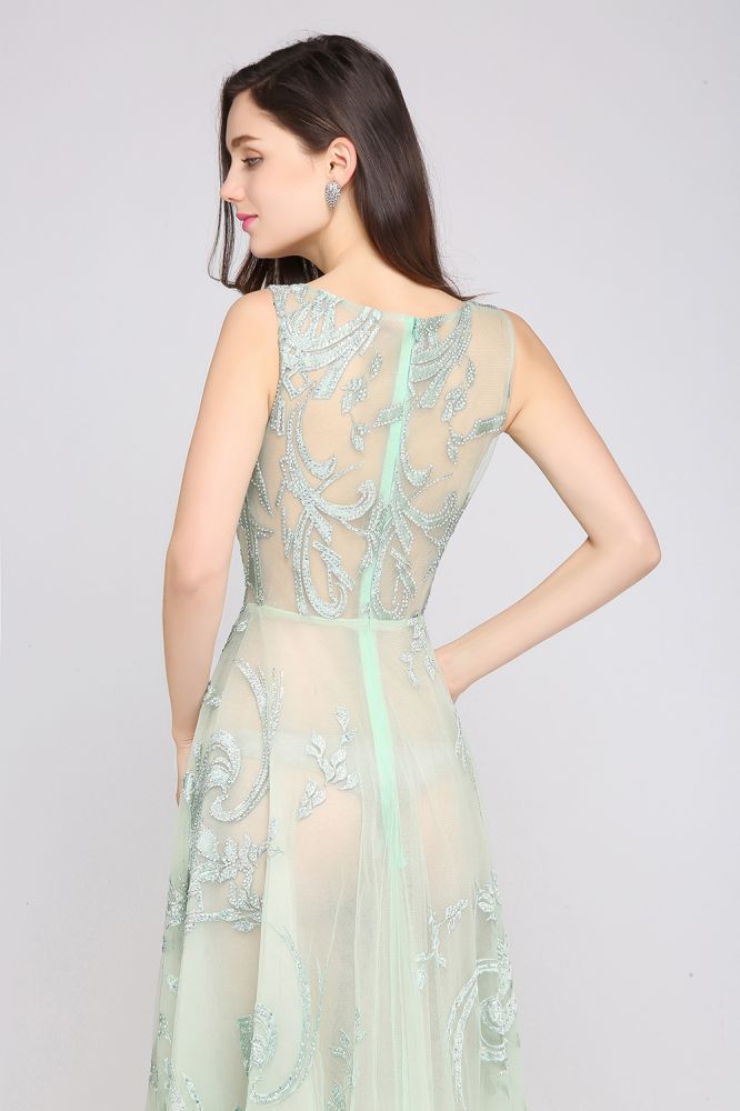 Floor Length Green Sexy Prom Dresses