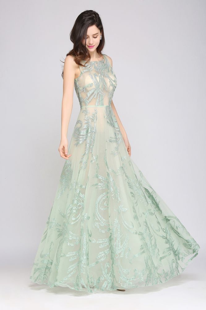 Floor Length Green Sexy Prom Dresses