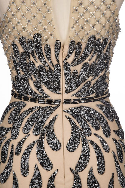 Vestidos de fiesta con lentejuelas, corte sirena, halter y largo hasta el suelo