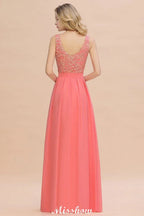 Abito da sposa semplice a linea ad A in pizzo floreale, senza maniche, lungo, abito da damigella d'onore