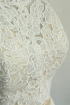 Glamorous Halter Ivory A Line Wedding Dresses Lace Tulle Ruffles Appliques