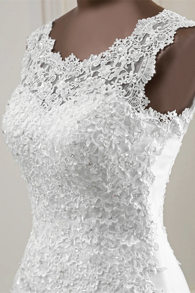 Glamorous Jewel Lace Beading Mermaid Wedding Dresses Sleeveless Appliques