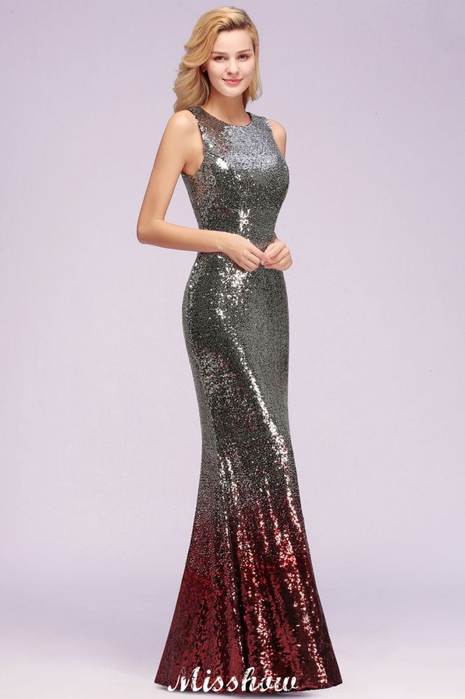 Glamorous Sleeveless Sexy Mermaid Sequins Bridesmaid Dresses