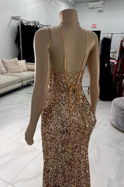 Vestido de Baile Deslumbrante com Coluna, Tule, Alças Finas e Sem Mangas, com Pedras Brilhantes