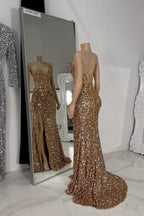 Splendido abito da sera senza maniche con spalline sottili a colonna in tulle e strass