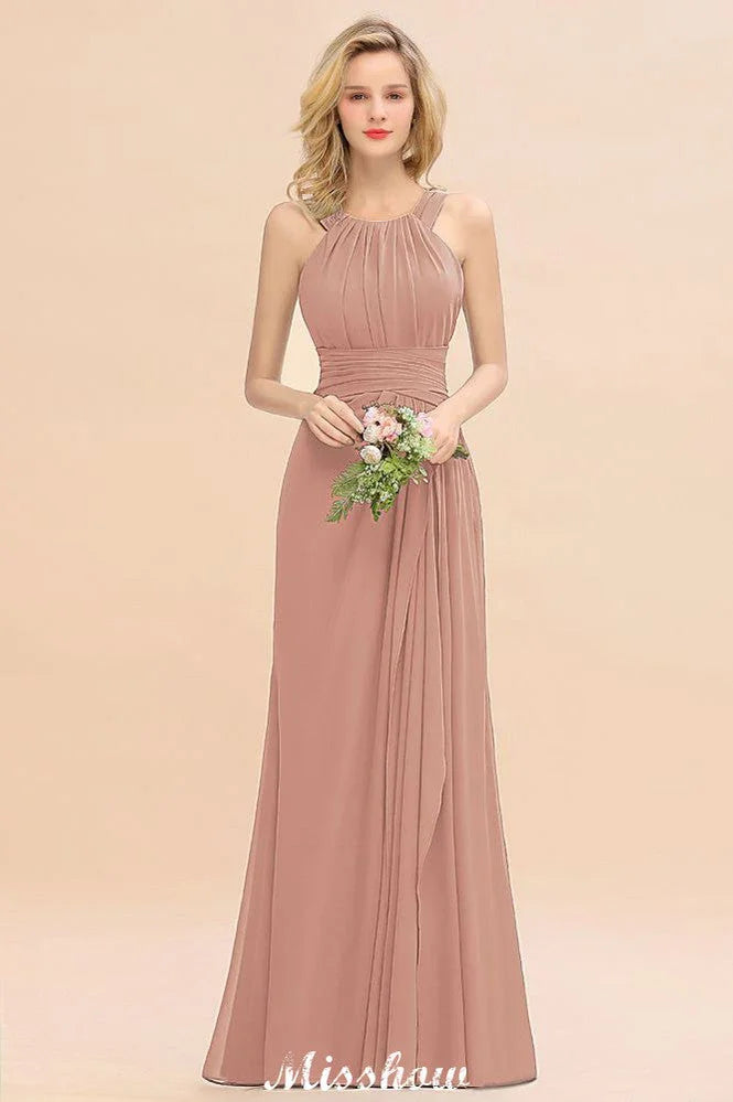 Robe de demoiselle d'honneur en ligne A à bretelles, robe longue jusqu'au sol pour fête de mariage