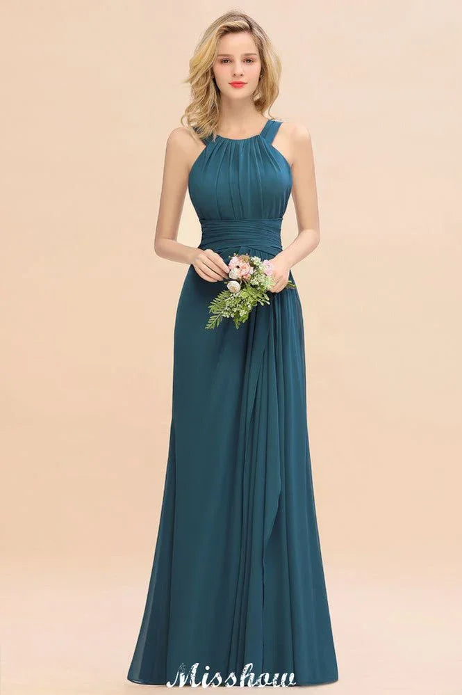 Robe de demoiselle d'honneur en ligne A à bretelles, robe longue jusqu'au sol pour fête de mariage