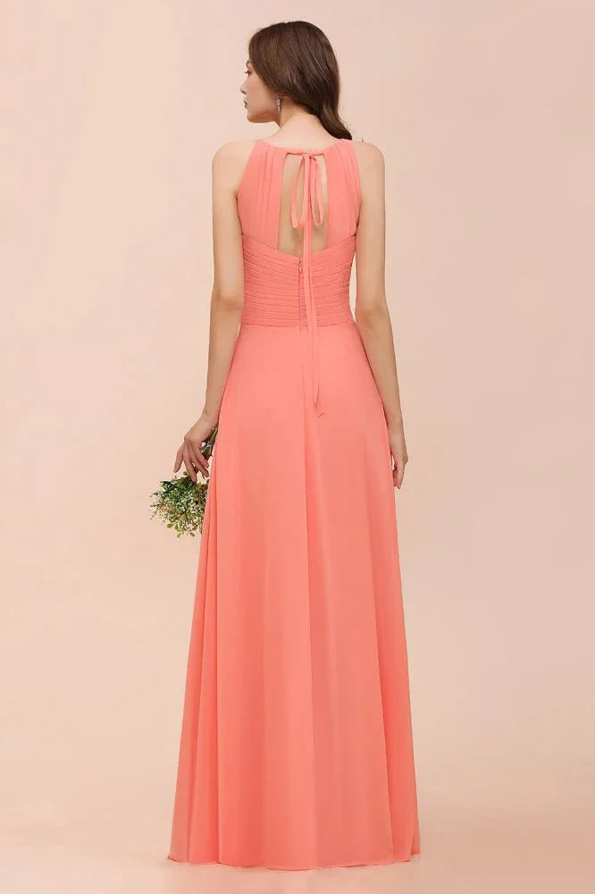 robe de demoiselle d'honneur à bretelles plage pour filles corail longue jusqu'au sol robe de fête de mariage