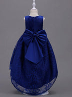 High Low Lace Flower Girl Dress Asymmetrical Princess Wedding First Communion