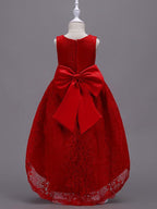 High Low Lace Flower Girl Dress Asymmetrical Princess Wedding First Communion