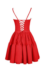 فستان العودة إلى الوطن بقصة على شكل حرف A مع كشكش ورباط دانتيل