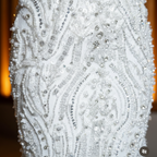 White Enchantment Beaded Floral Mermaid Prom Dress With Crystal Details