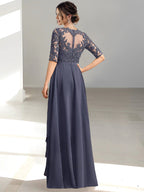 Floor Length Mother of the Bride Dress A Line Scoop Neckline