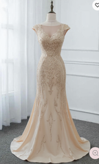 BMbridal Glamorous Black Jewel Neck Mermaid Prom Dress With Rhinestone