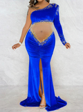 Bmbridal Maternity Sleeveless Mermaid Dress With Appliques