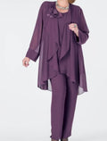 Elegant Mother Of The Bride Pantsuits In Chiffon With Jacket