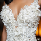 White Enchantment Beaded Floral Mermaid Prom Dress With Crystal Details