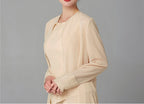 Mother Of The Bride Pantsuit With Jacket And Sequins Long Sleeve Chiffon