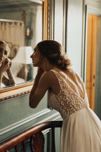 Vestidos de novia de playa color marfil, vestido de novia transparente con cuentas de perlas