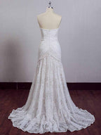 Ivory Lace Beach Wedding Dresses Sweetheart Neck Wedding Dresses