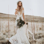 Ivory Mermaid Lace Wedding Dresses Neckline Beach Wedding Dress