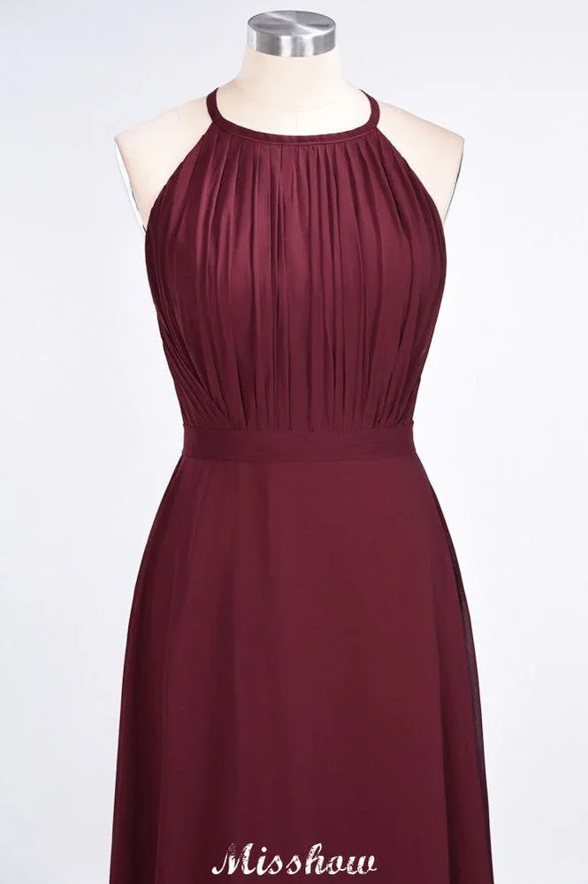 Robe de demoiselle d'honneur longue jusqu'au sol sans manches avec volants et fines bretelles, coupe évasée, robe de demoiselle d'honneur principale