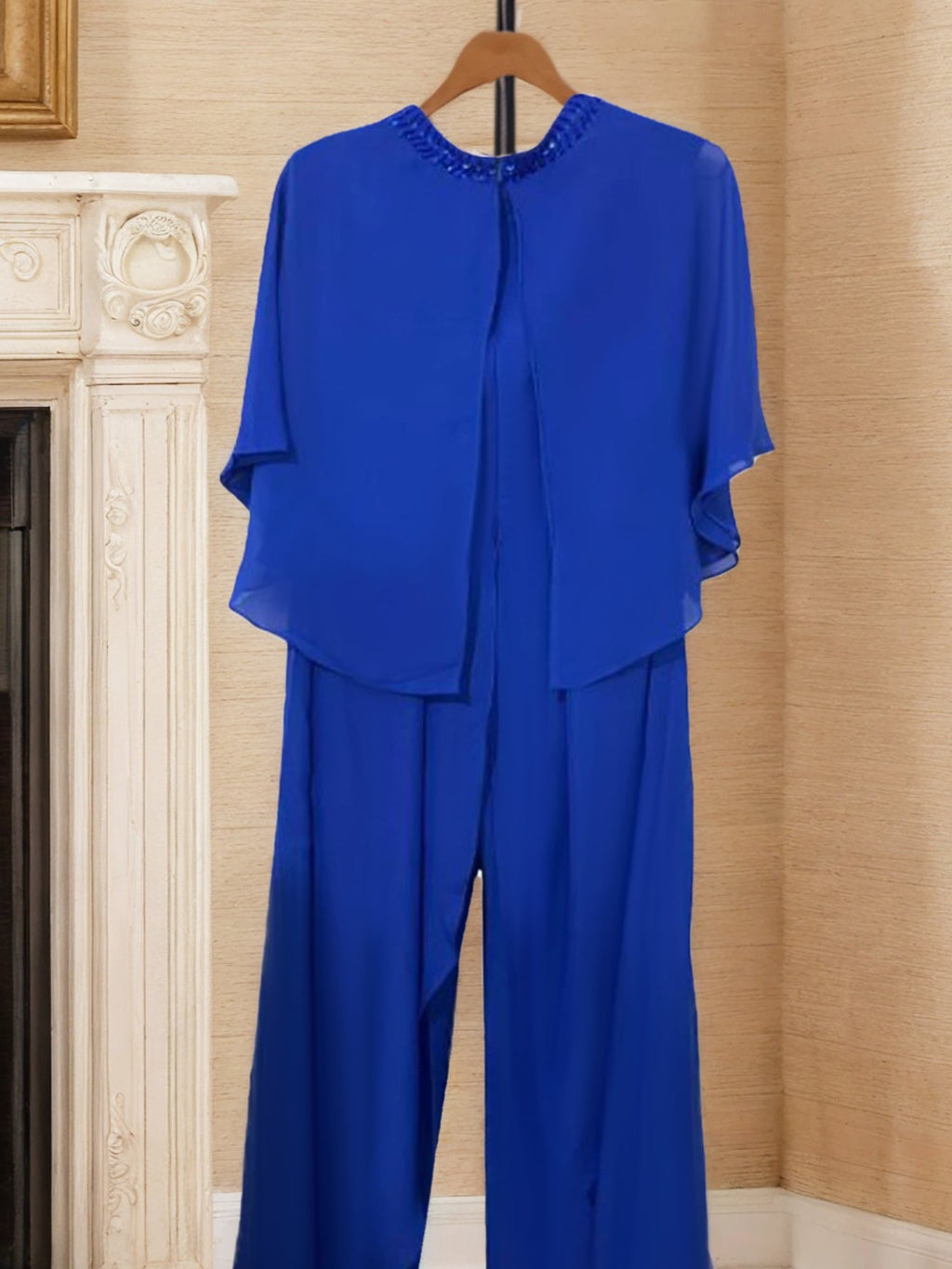 Mother Of The Bride Chiffon Pantsuits With Scoop Neck