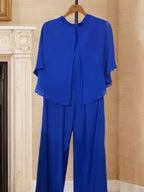 Mother Of The Bride Chiffon Pantsuits With Scoop Neck