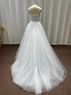 Floor Length Lace Wedding Dress With Long Sleeves And Sweetheart Neckline