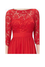 Abito da sera lungo fino a terra con maniche lunghe in pizzo Abito da cerimonia PG271