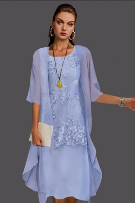 Vestidos de dama de honor cortos color lavanda, vestidos de madre de la novia con encaje
