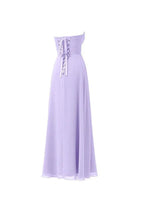 Lilac Chiffon Bridesmaid Dress Floor Length Prom Evening Gown BD005
