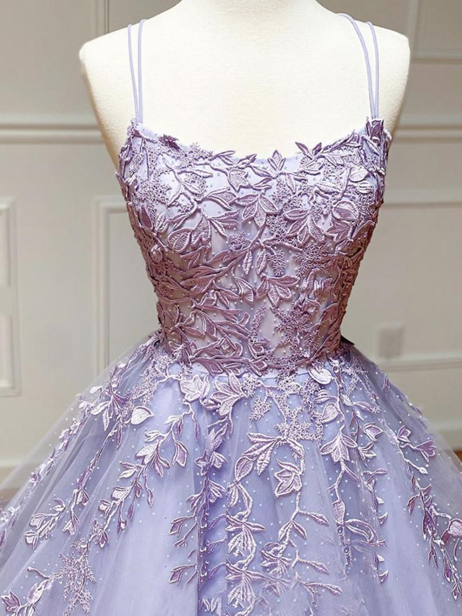 Robe longue de bal de fin d'études formelle en tulle et dentelle, sans bretelles, dos nu, coupe évasée