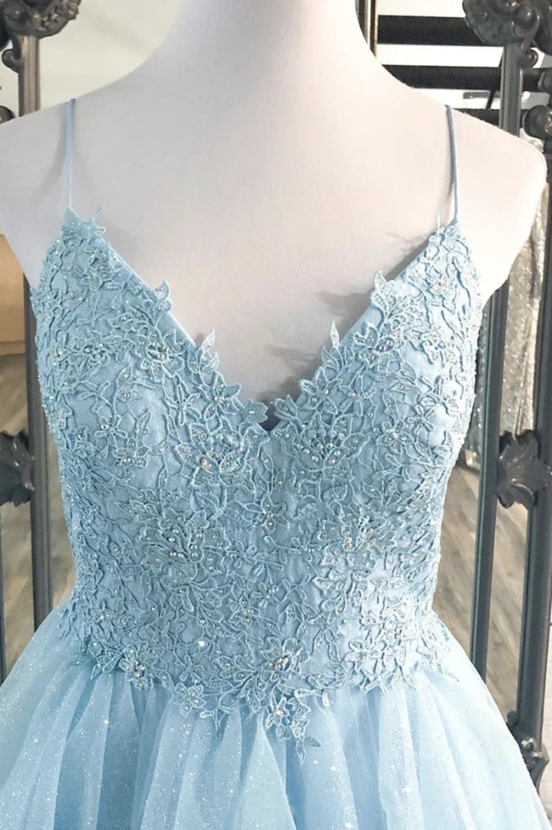 Langes A-Linien-Abendkleid mit Herzausschnitt und flauschiger Tüllspitze