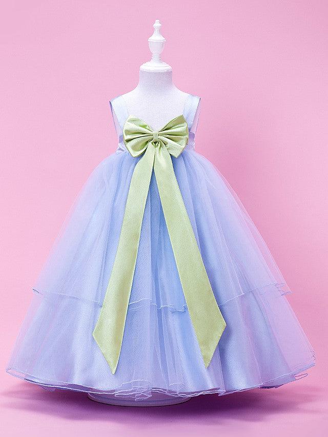 Plus Size Tulle Stretch Satin Ball Gown Sleeveless Wedding Flower Girl Dress