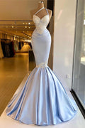 Long One Shoulder Mermaid Prom Dress with Appliques Lace