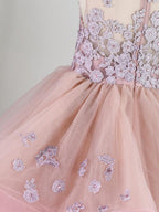 Floor Length Lace Sleeveless Jewel Neck Beaded Flower Girl Dress