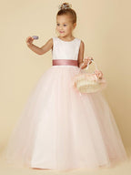 Long Backless Lace Flower Girl Dress For Wedding Pageant
