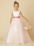 Long Backless Lace Flower Girl Dress For Wedding Pageant