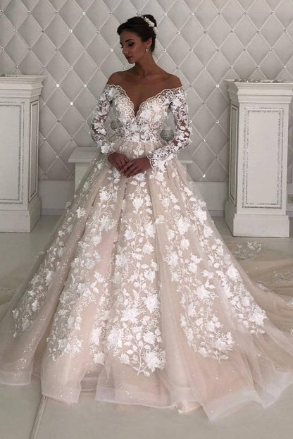 Lange Ärmel Spitze Designer Brautkleid Ärmel