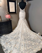 Luxury Mermaid Sweetheart Lace Backless Wedding Dress