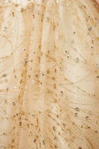 Robe de bal de luxe en tulle à épaules dénudées, ornée de paillettes, robe de princesse pour fête pour filles