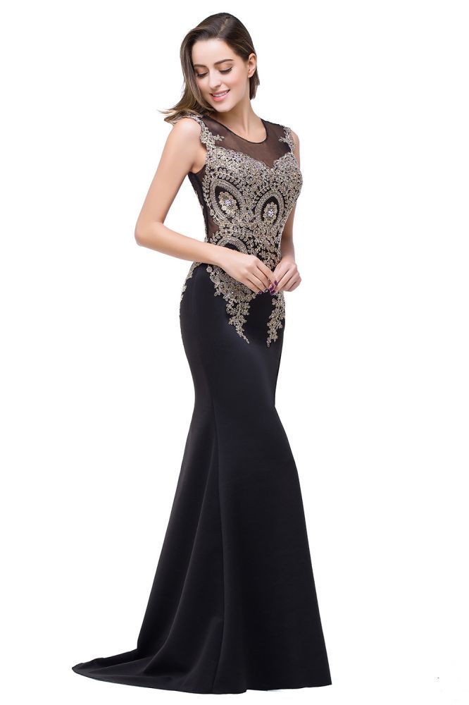 Mermaid Floor-length Chiffon Evening Dress with Appliques