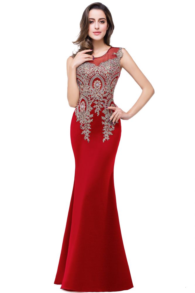 Mermaid Floor-length Chiffon Evening Dress with Appliques