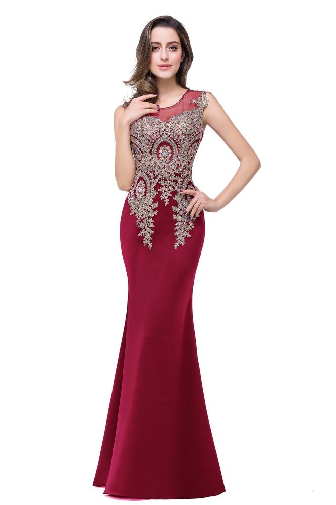 Mermaid Floor-length Chiffon Evening Dress with Appliques