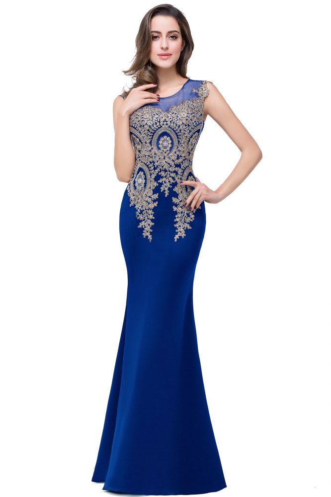 Mermaid Floor-length Chiffon Evening Dress with Appliques