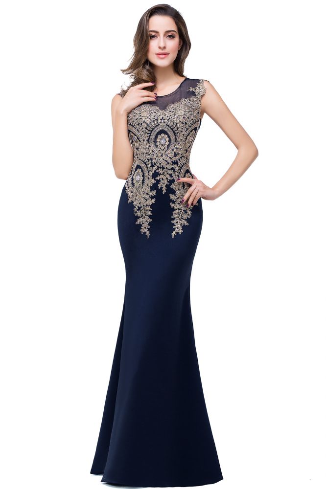Mermaid Floor-length Chiffon Evening Dress with Appliques