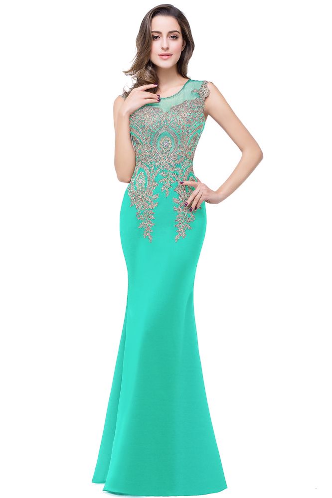 Mermaid Floor-length Chiffon Evening Dress with Appliques