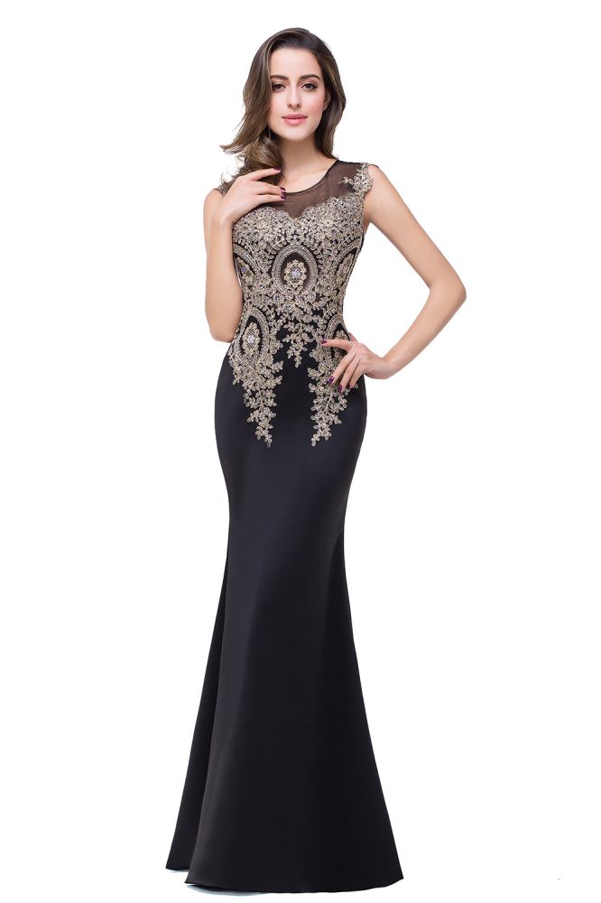 Mermaid Floor-length Chiffon Evening Dress with Appliques