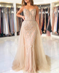 Mermaid Sweetheart Beading Long Prom Dress With Tulle Train